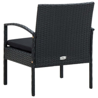 Sedia da Giardino con Cuscino in Polyrattan Nero 45797