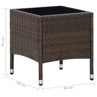 Tavolo da Giardino Marrone 40x40x45 cm in Polyrattan cod mxl 34193