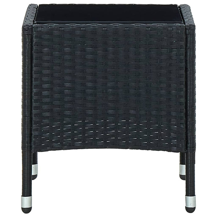Tavolo da Giardino Nero 40x40x45 cm in Polyrattan 45901