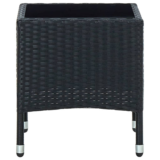 Tavolo da Giardino Nero 40x40x45 cm in Polyrattan 45901