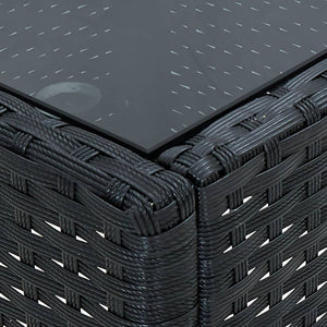 Tavolo da Giardino Nero 40x40x45 cm in Polyrattan 45901