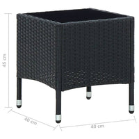 Tavolo da Giardino Nero 40x40x45 cm in Polyrattan cod mxl 34392