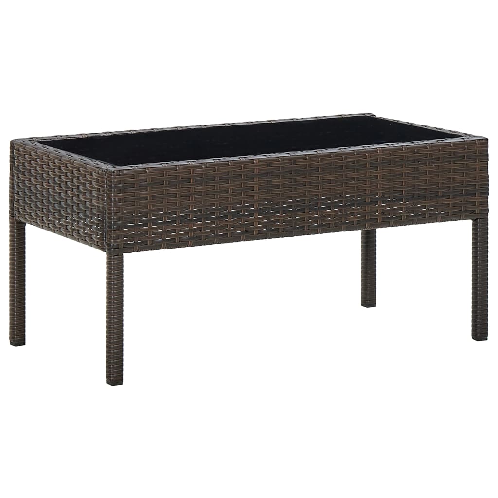 Tavolo da Giardino Marrone 75x40x37 cm in Polyrattan cod mxl 48175