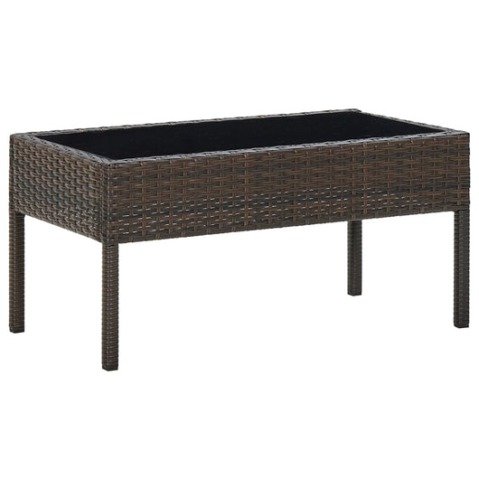 Tavolo da Giardino Marrone 75x40x37 cm in Polyrattan cod mxl 48175