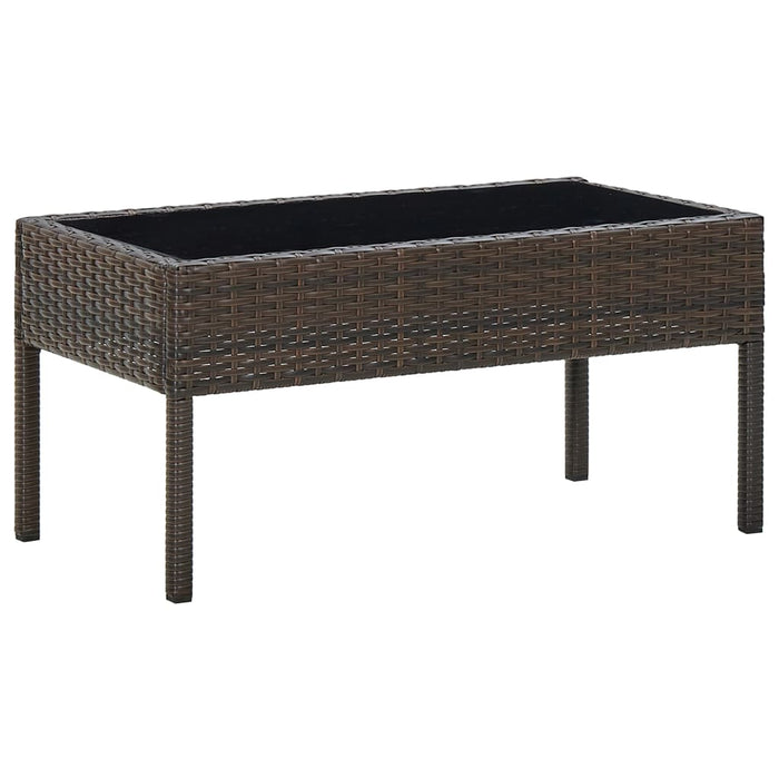 Tavolo da Giardino Marrone 75x40x37 cm in Polyrattan cod mxl 48175
