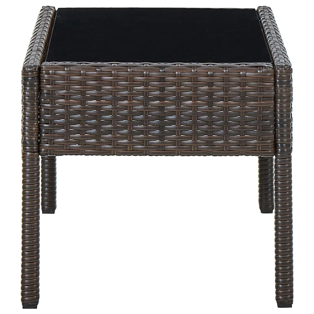 Tavolo da Giardino Marrone 75x40x37 cm in Polyrattan cod mxl 48175