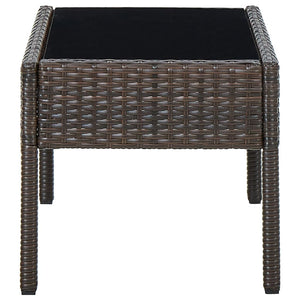 Tavolo da Giardino Marrone 75x40x37 cm in Polyrattan cod mxl 48175