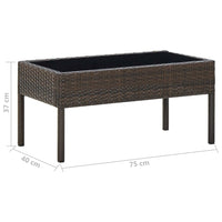 Tavolo da Giardino Marrone 75x40x37 cm in Polyrattan cod mxl 48175
