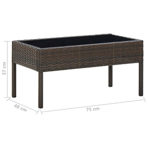 Tavolo da Giardino Marrone 75x40x37 cm in Polyrattan cod mxl 48175
