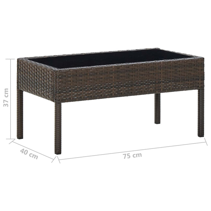 Tavolo da Giardino Marrone 75x40x37 cm in Polyrattan cod mxl 48175