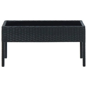 Tavolo da Giardino Nero 75x40x37 cm in Polyrattan cod mxl 34265