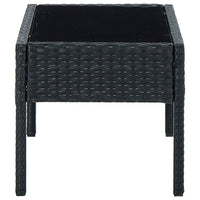 Tavolo da Giardino Nero 75x40x37 cm in Polyrattan 45904
