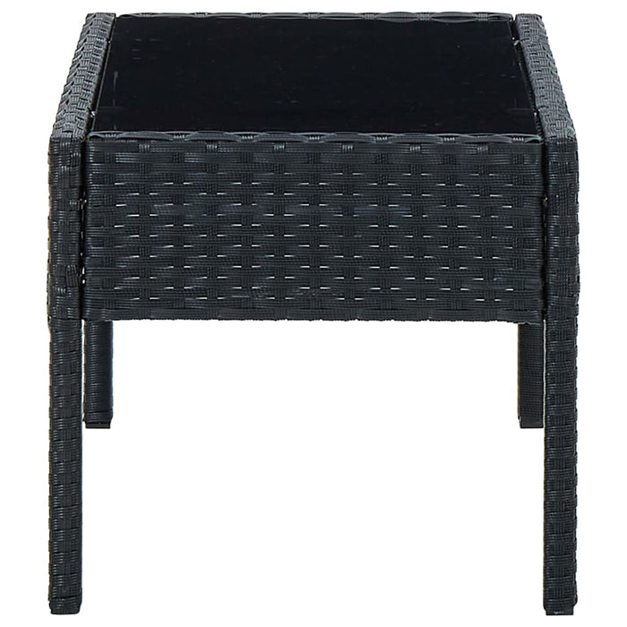 Tavolo da Giardino Nero 75x40x37 cm in Polyrattan 45904