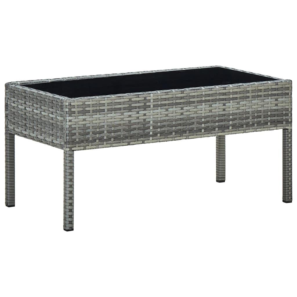 Tavolo da Giardino Grigio 75x40x37 cm in Polyrattan cod mxl 34502