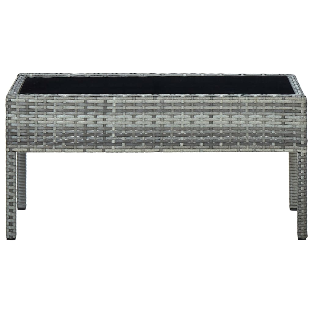 Tavolo da Giardino Grigio 75x40x37 cm in Polyrattan cod mxl 34502