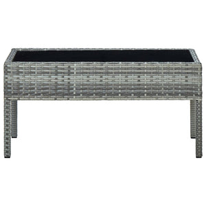 Tavolo da Giardino Grigio 75x40x37 cm in Polyrattan cod mxl 34502