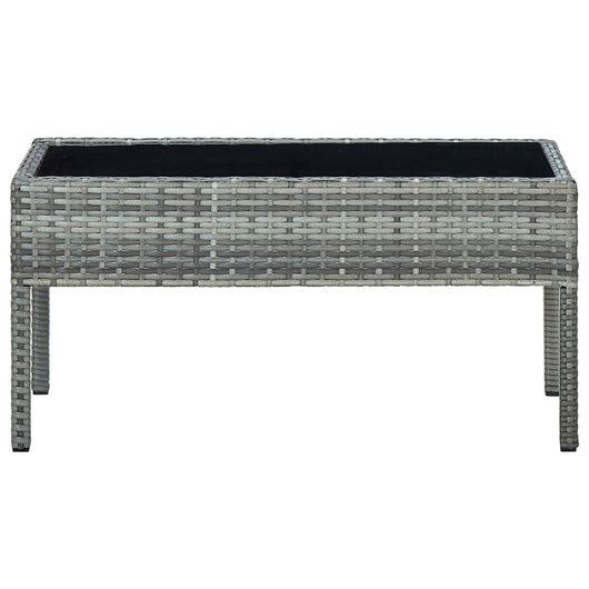 Tavolo da Giardino Grigio 75x40x37 cm in Polyrattan cod mxl 34502