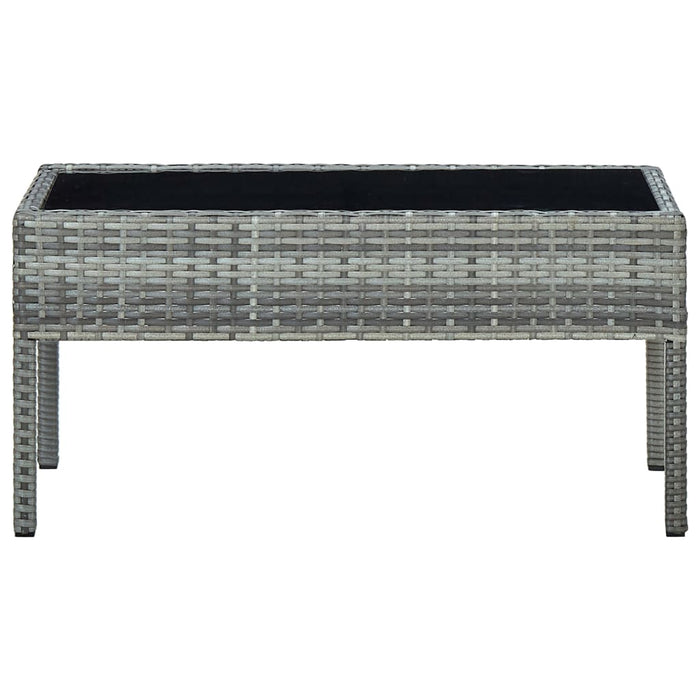 Tavolo da Giardino Grigio 75x40x37 cm in Polyrattan cod mxl 34502