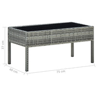 Tavolo da Giardino Grigio 75x40x37 cm in Polyrattan cod mxl 34502
