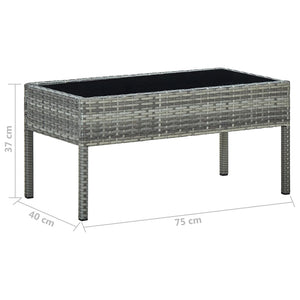 Tavolo da Giardino Grigio 75x40x37 cm in Polyrattan cod mxl 34502