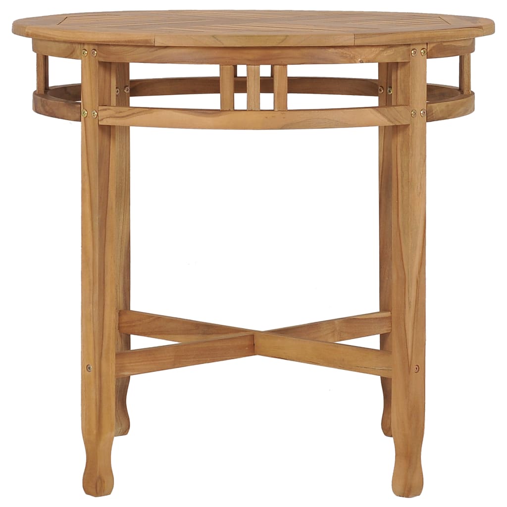 Tavolo da Pranzo Ø 80 cm in Legno Massello di Teak 49427