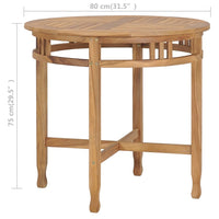 Tavolo da Pranzo Ø 80 cm in Legno Massello di Teak 49427