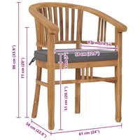 Sedie da Giardino con Cuscini 2 pz in Legno Massello di Teak 49431