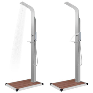 Doccia da Esterno con Piatto in WPC Acciaio Inossidabile cod mxl 50767