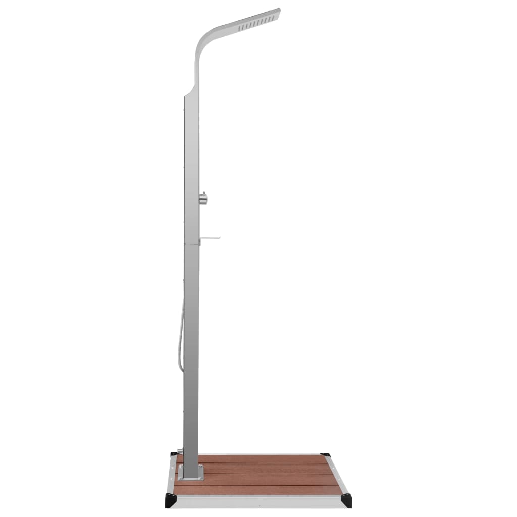 Doccia da Esterno con Piatto in WPC Acciaio Inossidabile cod mxl 50767