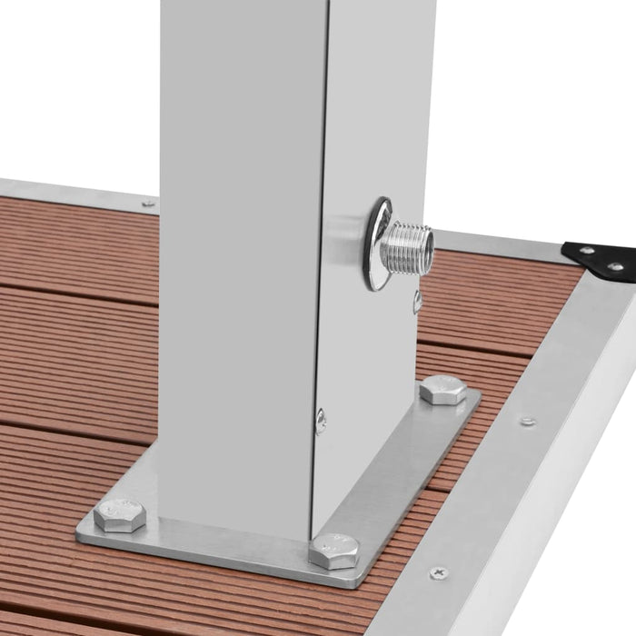 Doccia da Esterno con Piatto in WPC Acciaio Inossidabile cod mxl 50767