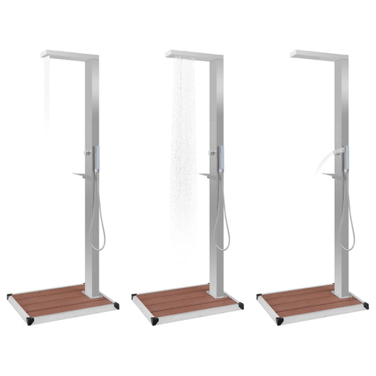 Doccia da Esterno con Piatto in WPC Acciaio Inossidabile 3051289