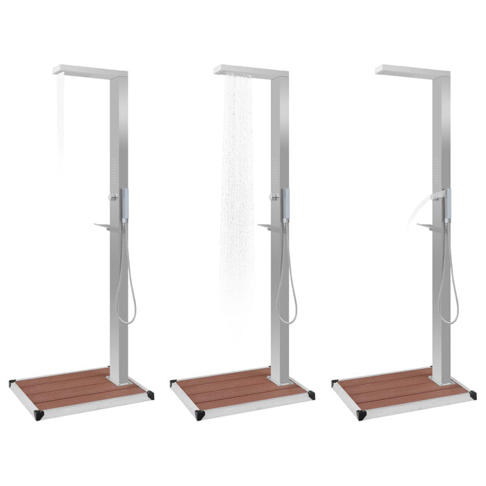 Doccia da Esterno con Piatto in WPC Acciaio Inossidabile 3051289