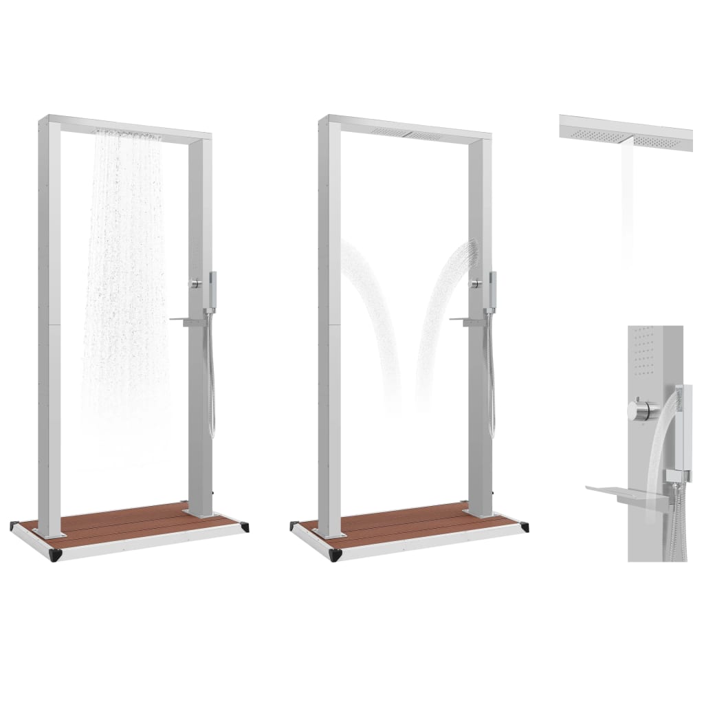 Doccia da Esterno con Piatto in WPC Acciaio Inossidabile 3051293