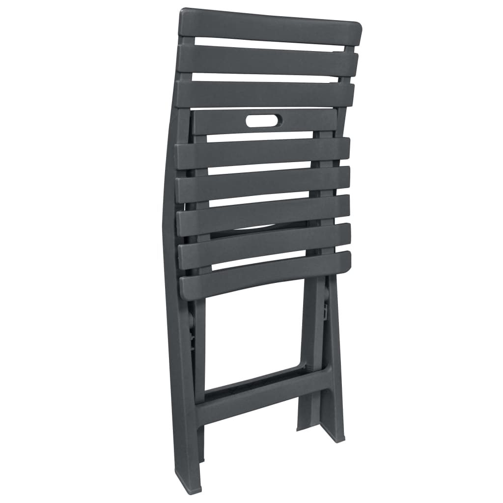 Set da Bistrot 3 pz Pieghevole in Plastica Antracite 48753