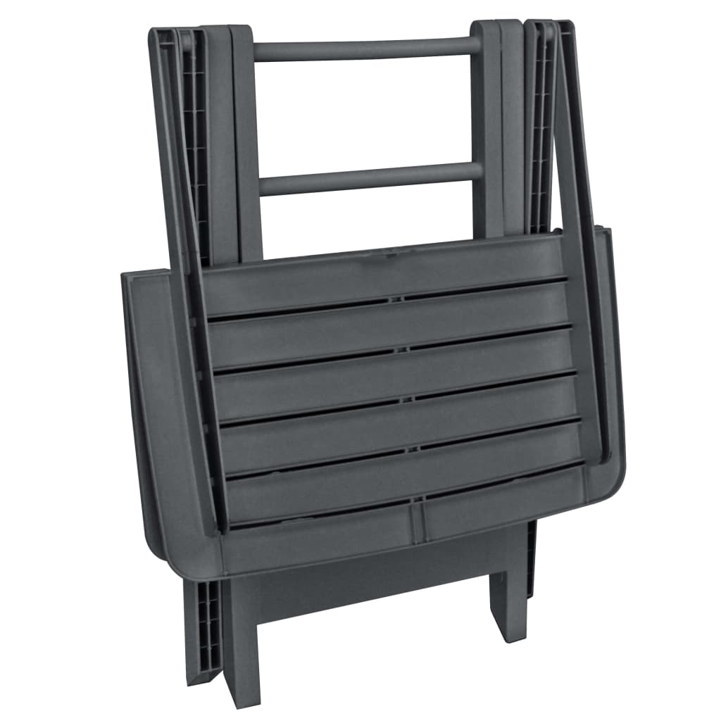 Set da Bistrot 3 pz Pieghevole in Plastica Antracite 48753