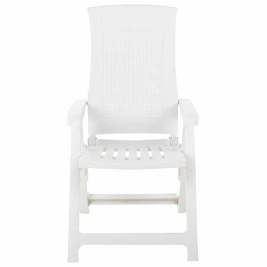 Sedie Reclinabili da Giardino 2 pz-Sedia da esterno in Plastica Bianca 420597