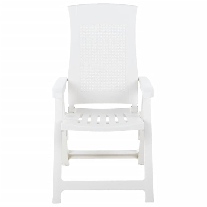 Sedie Reclinabili da Giardino 2 pz-Sedia da esterno in Plastica Bianca 420597