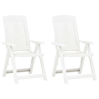 Sedie Reclinabili da Giardino 2 pz in Plastica Bianca