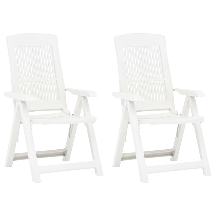 Sedie Reclinabili da Giardino 2 pz in Plastica Bianca