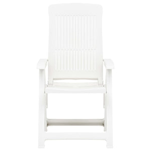 Sedie Reclinabili da Giardino 2 pz in Plastica Bianca