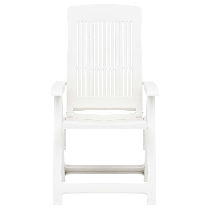 Sedie Reclinabili da Giardino 2 pz in Plastica Bianca