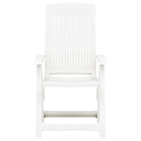 Sedie Reclinabili da Giardino 2 pz-Sedia da esterno in Plastica Bianca 980114