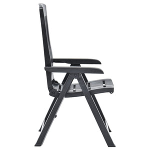 Sedie da Giardino Reclinabili 2 pz in Plastica Antracite 48768