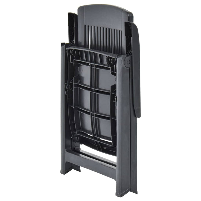 Sedie da Giardino Reclinabili 2 pz in Plastica Antracite 48768