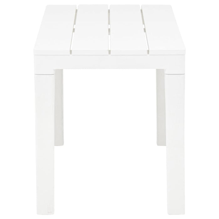 Tavolo da giardino con 2 panche in plastica bianca 02_0018689