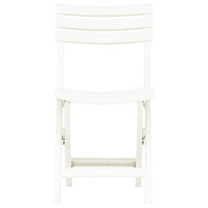 Sedie da Giardino Pieghevoli 2 pz in Plastica Bianche 48786