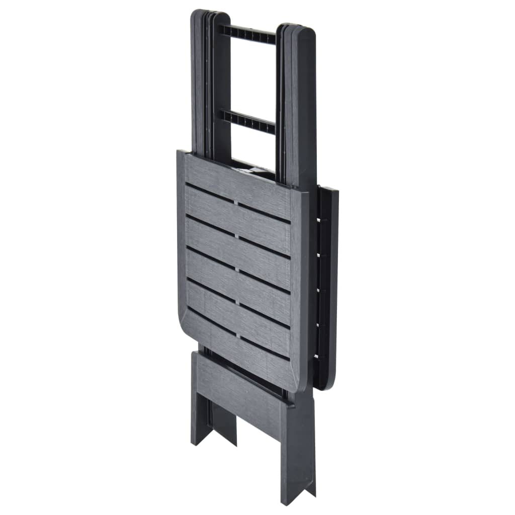 Tavolo da Giardino Antracite 79x72x70 cm in Plastica 48792