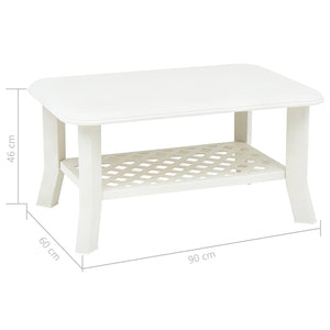 Tavolino da CaffÃ¨ Bianco 90x60x46 cm in Plastica cod mxl 10241