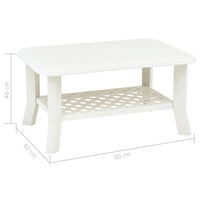 Tavolino da Salotto Bianco 90x60x46 cm in Plastica 48793