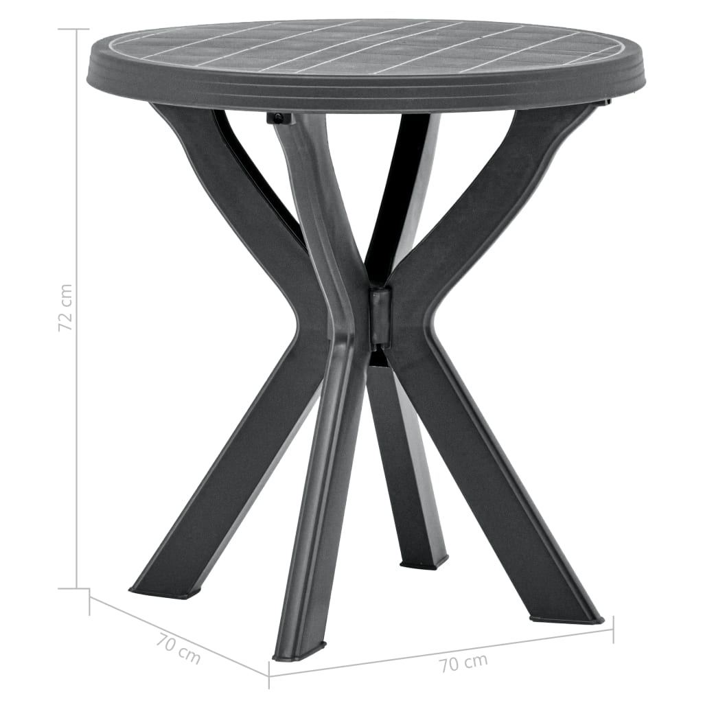 Tavolo da Bistrot Antracite Ø70 cm in Plastica 48798